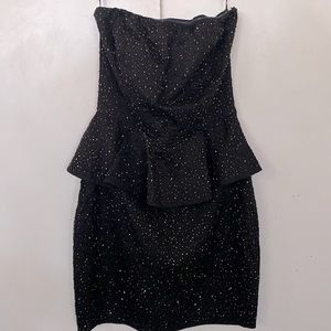 Zara sequin strapless dress